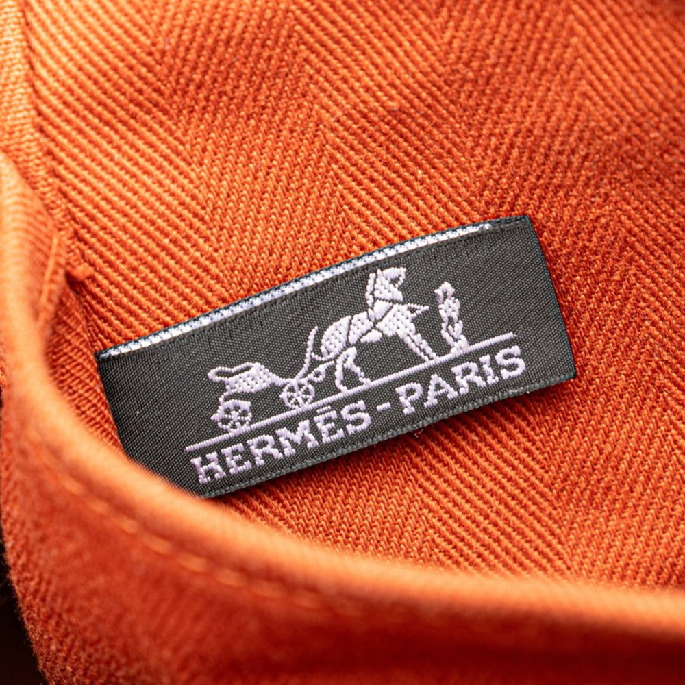 HERMES Orange Leather Pouch - Picture 6 of 8